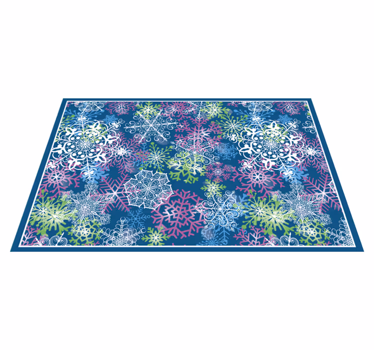 Individual para mesa navideño patrón de copos de nieve - TenVinilo
