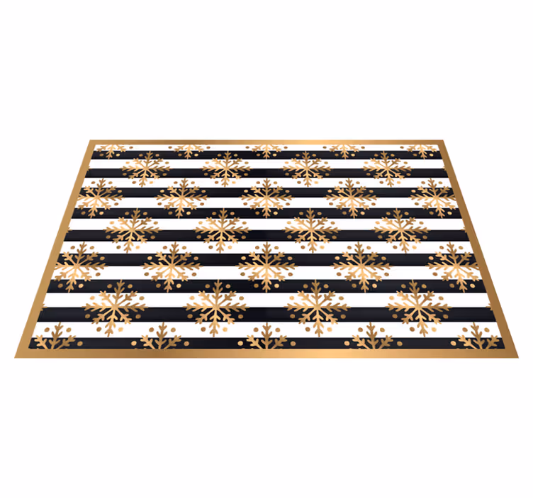 Individual para mesa navideño patrón copos de oro - TenVinilo