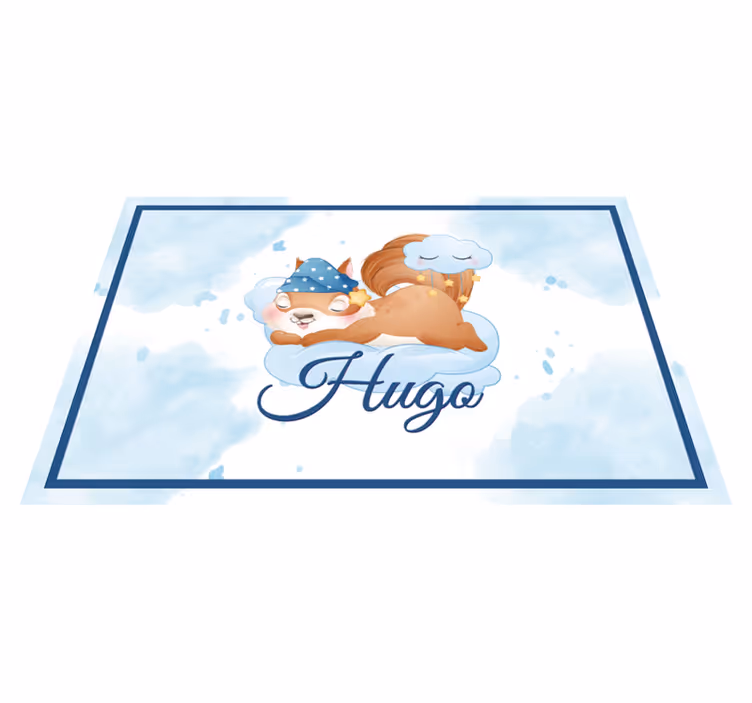 Individual para mesa infantil ardilla en nube - TenVinilo