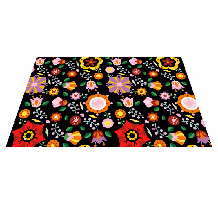 Individual para mesa original inspiración floral vibrante - TenVinilo