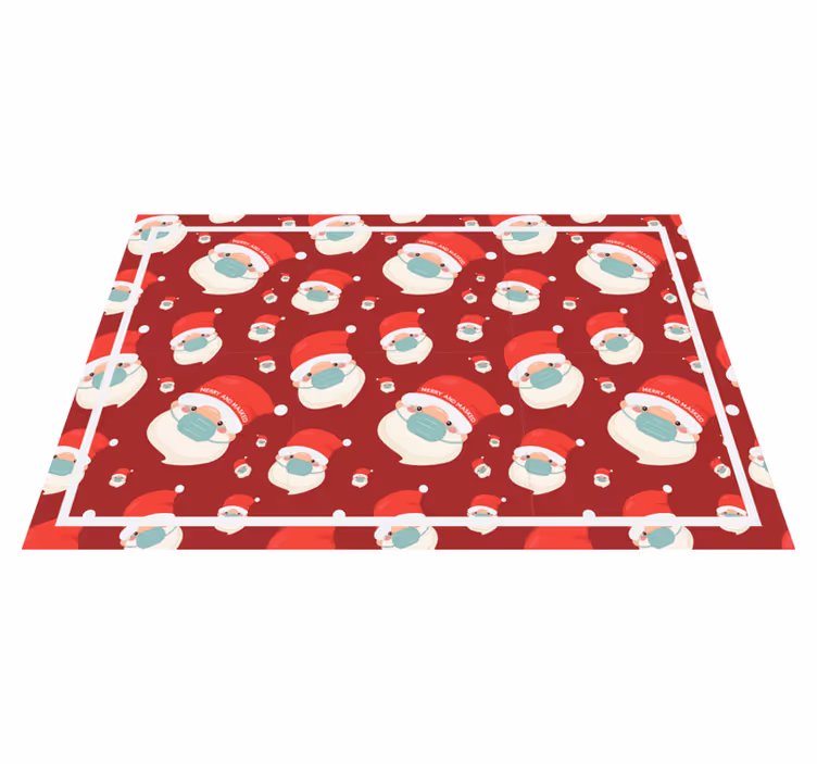 Individual para mesa navideño patrón de santa claus - TenVinilo
