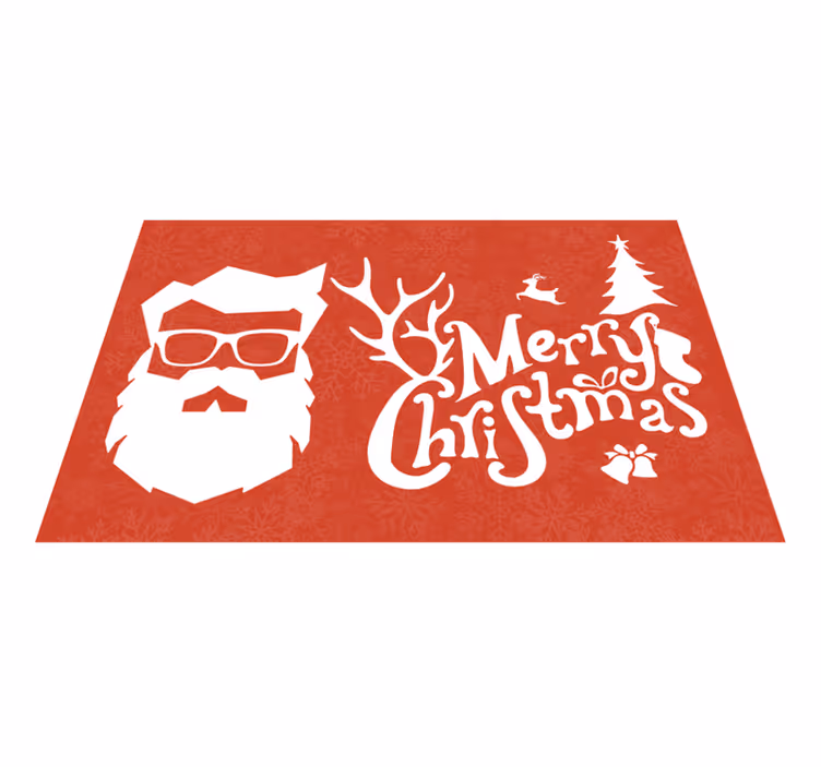 Individual para mesa navideño santa con gafas - TenVinilo