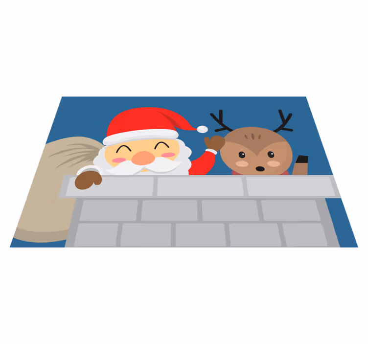Individual para mesa navideño reno de santa claus - TenVinilo
