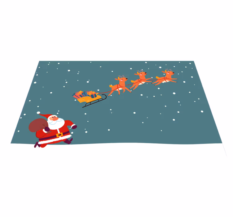 Individual para mesa navideño paseo en trineo de santa - TenVinilo