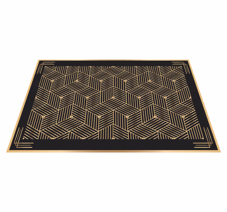 Individual para mesa patrón geométrico dorado - TenVinilo