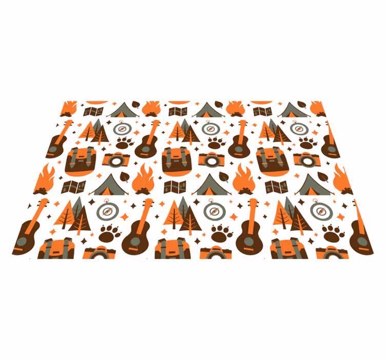 Individual para mesa infantil elementos de aventura camping - TenVinilo