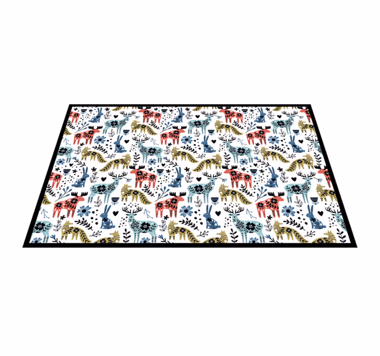 Individual para mesa infantil patrón de animales juguetones - TenVinilo
