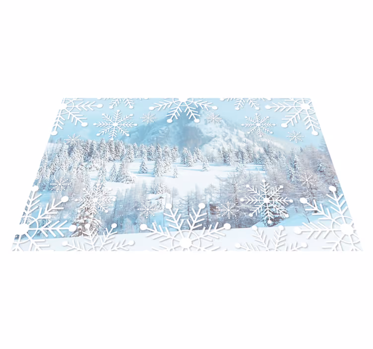 Individual para mesa navideño escena invernal copos - TenVinilo