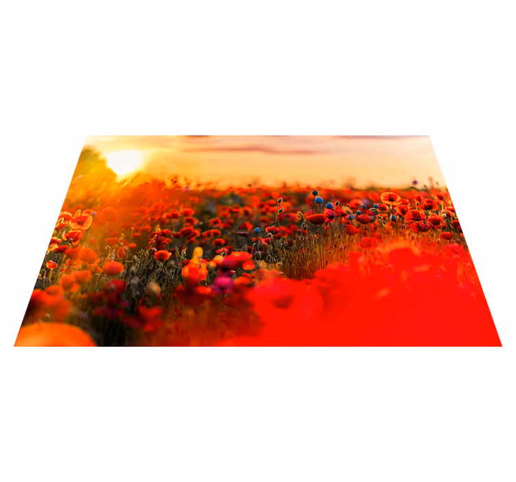 Individual para mesa patrón campo de amapolas sereno - TenVinilo