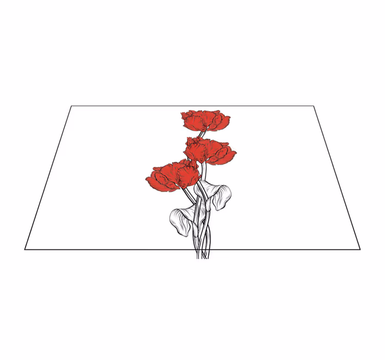Individual para mesa original arreglo floral rojo - TenVinilo
