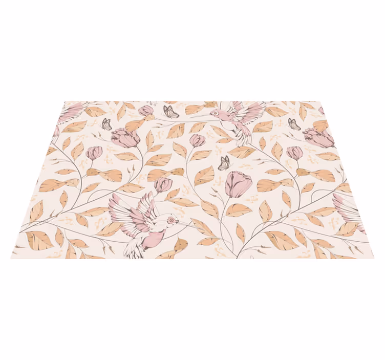 Mantel individual elegante Patrón de tulipanes colores beige - TenVinilo