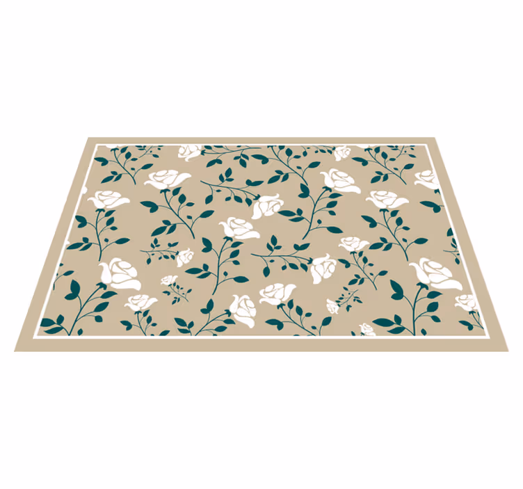 Individual para mesa patrón verde floral - TenVinilo