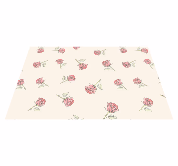 Individual para mesa original patrón floral de rosas - TenVinilo