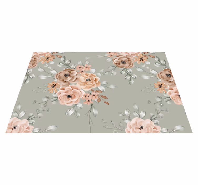 Individual para mesa original cuenco con fondo floral - TenVinilo