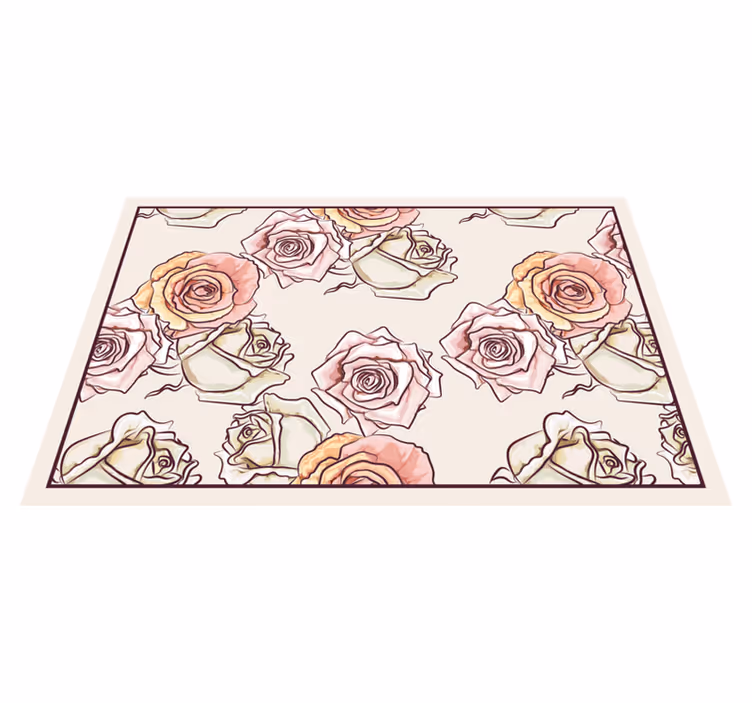 Individual para mesa original arreglo floral de rosas - TenVinilo