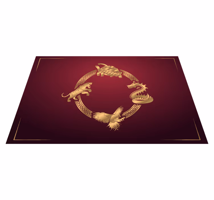 Individual para mesa original emblemas de animales dorados - TenVinilo
