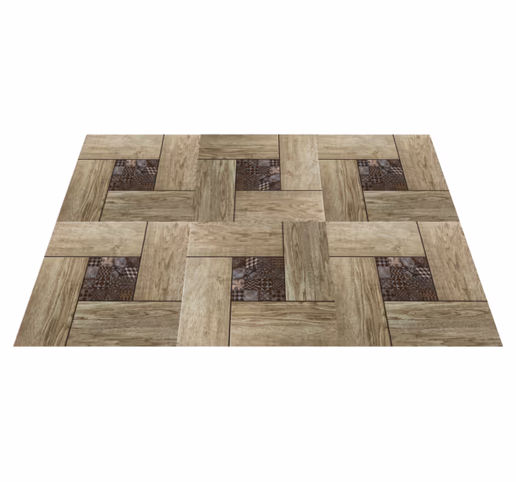 Mantel individual patrón Efecto azulejos con textura de madera - TenVinilo