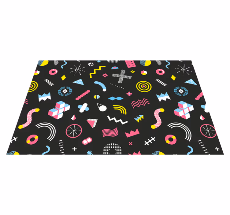 Manteles individuales con patrón de colores geométricos memphis - TenVinilo