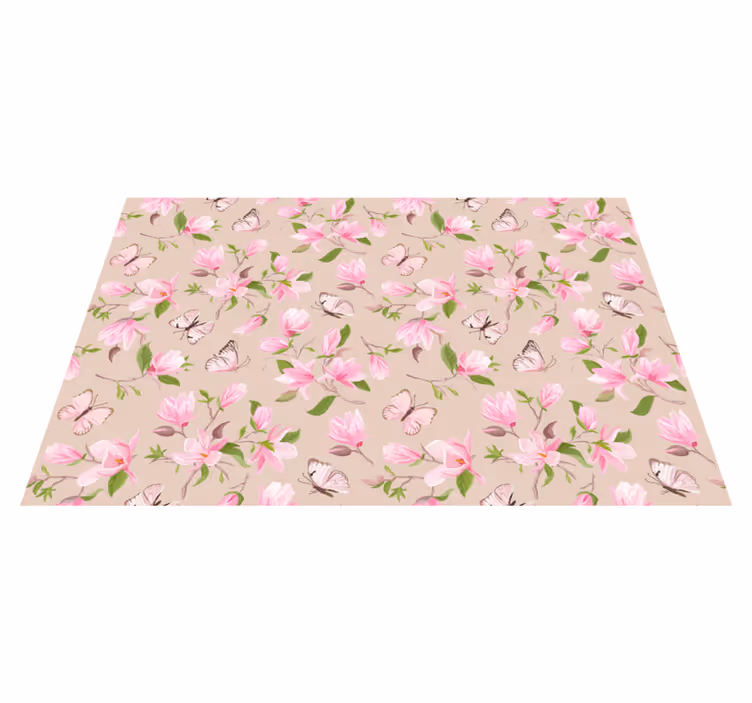 Individual para mesa original motivo floral de mariposa - TenVinilo
