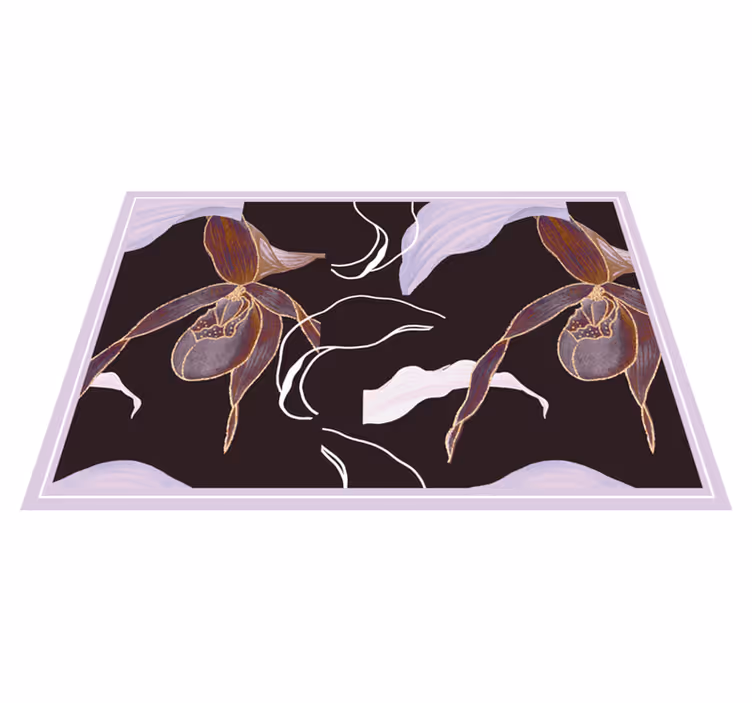 Individual para mesa elegante patrón floral orquídea - TenVinilo