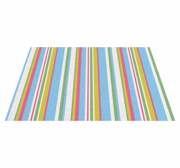 Individual para mesa patrón superficie a rayas colorida - TenVinilo