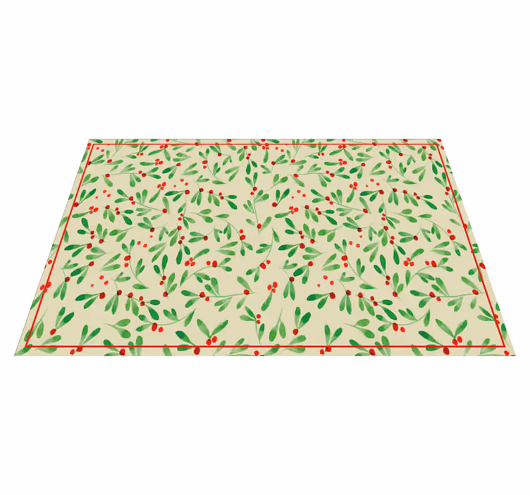Individual para mesa navideño patrón de hojas festivas - TenVinilo