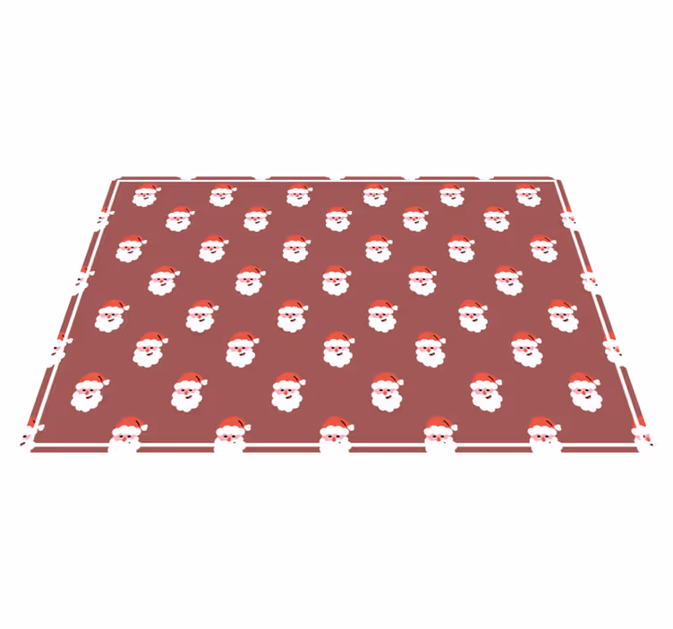 Individual para mesa navideño patrón de cara de santa - TenVinilo