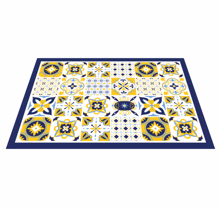 Individual para mesa patrón azulejos coloridos - TenVinilo