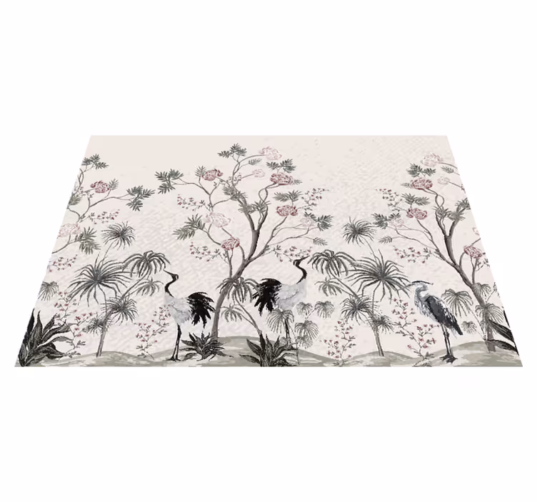 Individual para mesa infantil grullas entre flores - TenVinilo