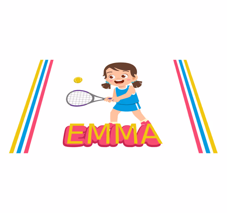 Individual para mesa infantil jugador de tenis feliz - TenVinilo
