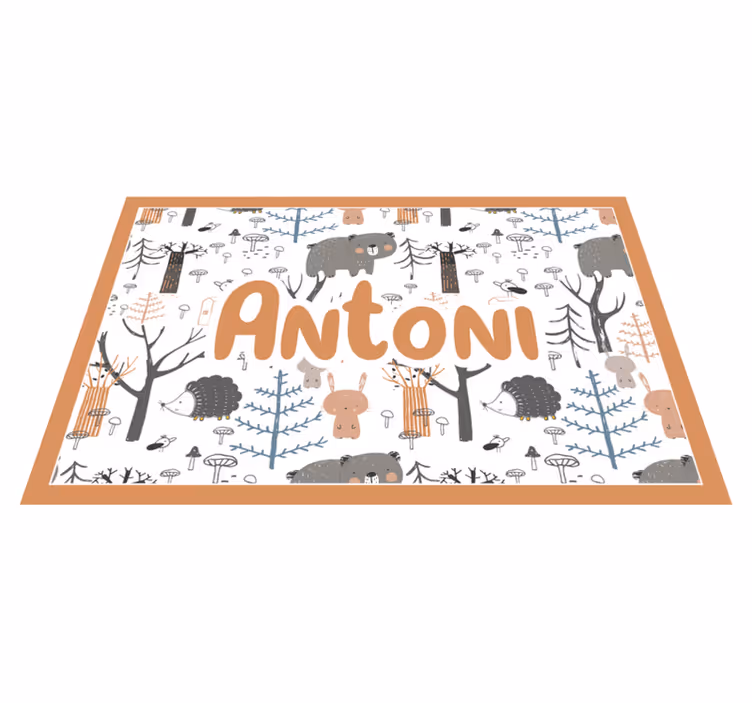 Mantel individual infantil Bosque escandinavo con animales - TenVinilo