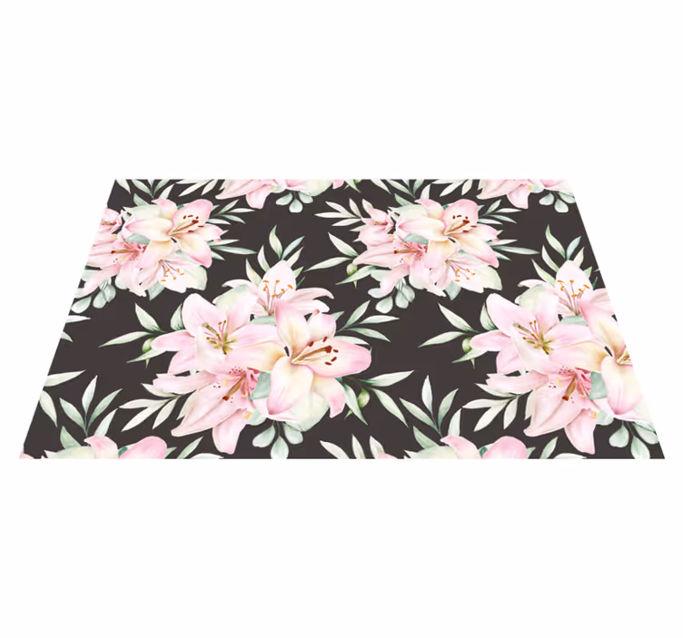 Individual para mesa original lirios rosas florales - TenVinilo
