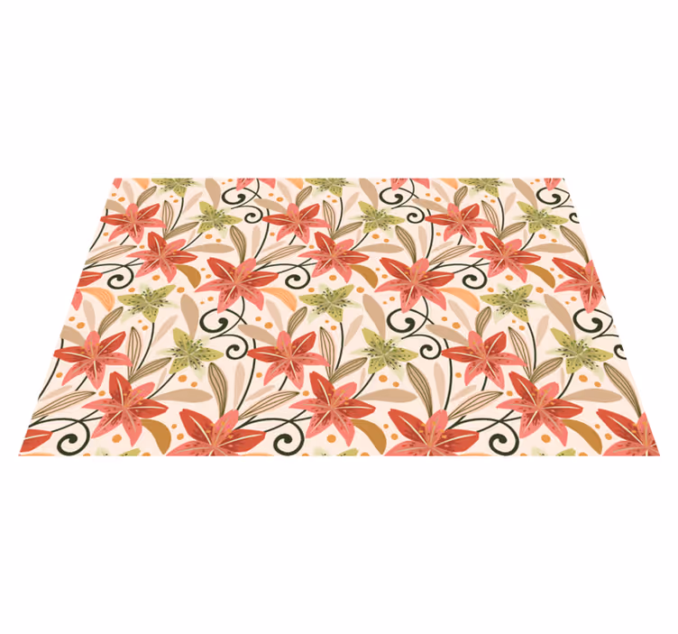 Individual para mesa original elemento floral vibrante - TenVinilo