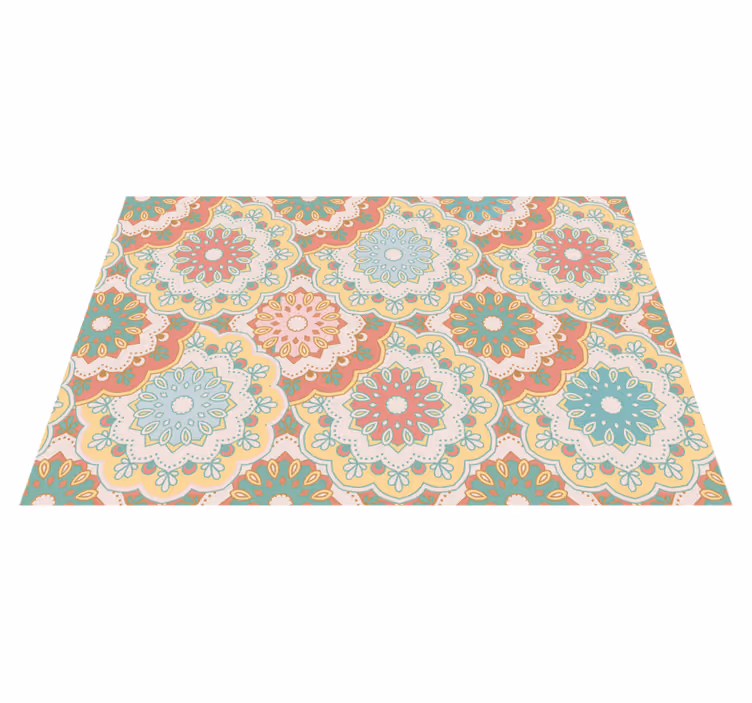 Individual para mesa patrón flores coloridas - TenVinilo