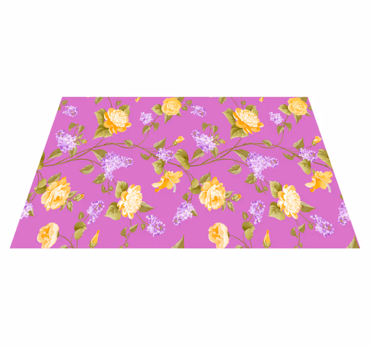 Individual para mesa original patrón floral vibrante - TenVinilo