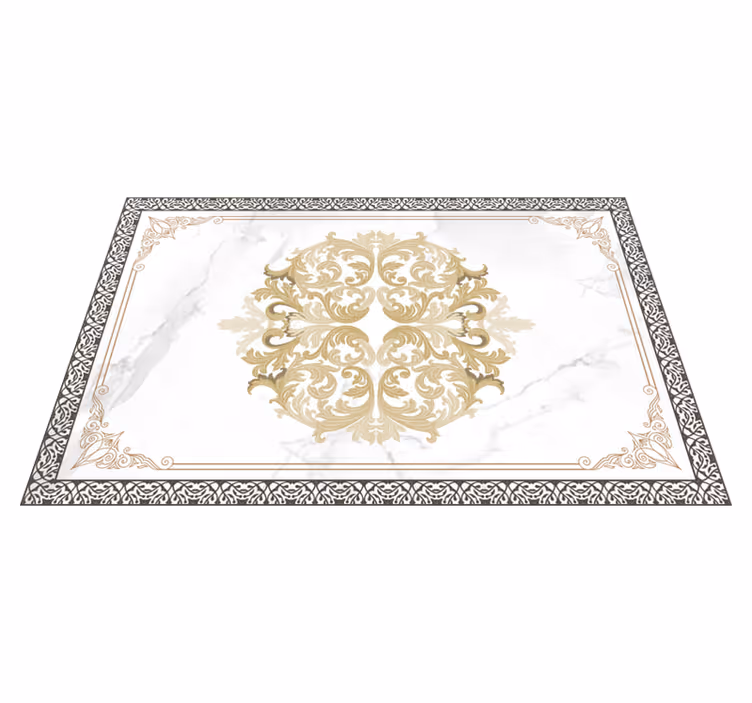 Individual para mesa elegante mármol blanco barroco - TenVinilo