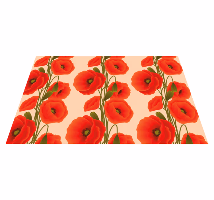 Individual para mesa patrón de amapolas - TenVinilo