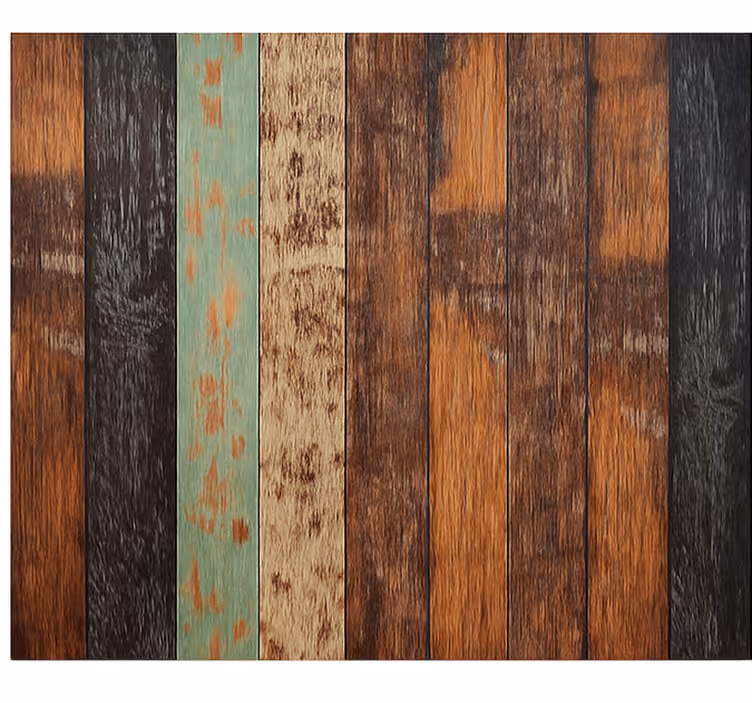 Mural para salón tablones de madera de colores - TenVinilo
