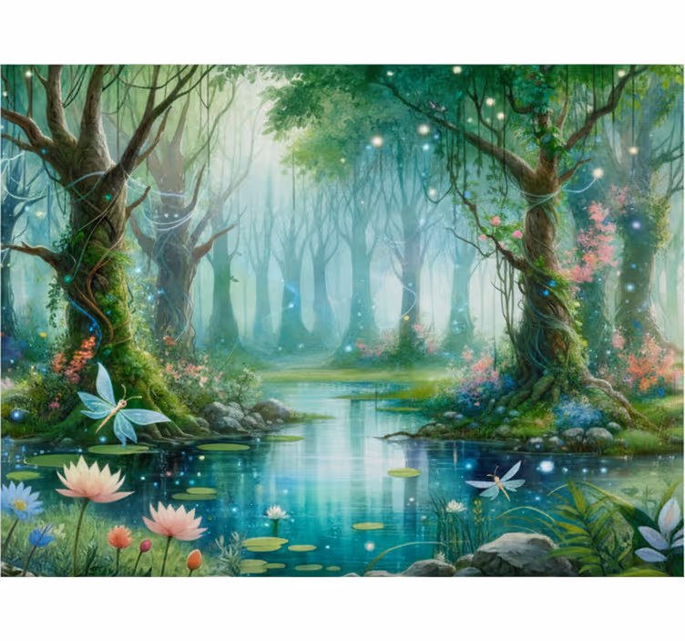 Mural de bosque hadas caprichosas - TenVinilo