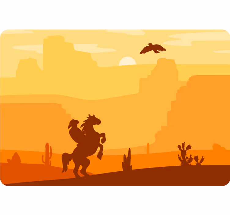 Mural de desierto paisaje de vaquero portátil - TenVinilo