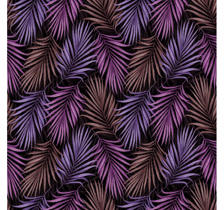 Mural de selva con motivo de hojas moradas - TenVinilo