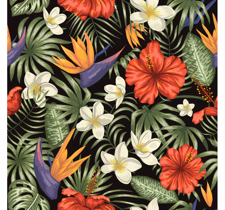Mural de selva patrón de plantas tropicales - TenVinilo