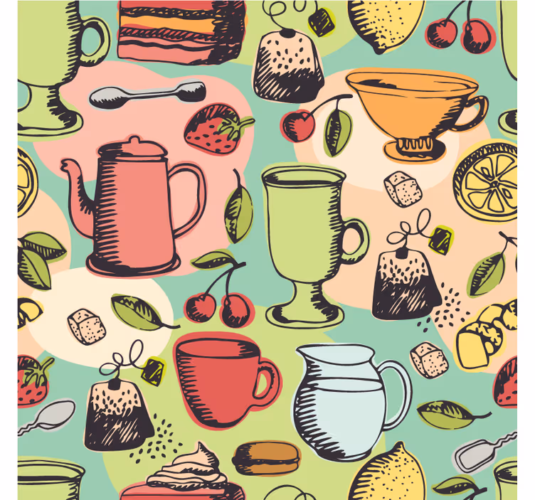 Mural para cocina alimentos en la cocina - TenVinilo