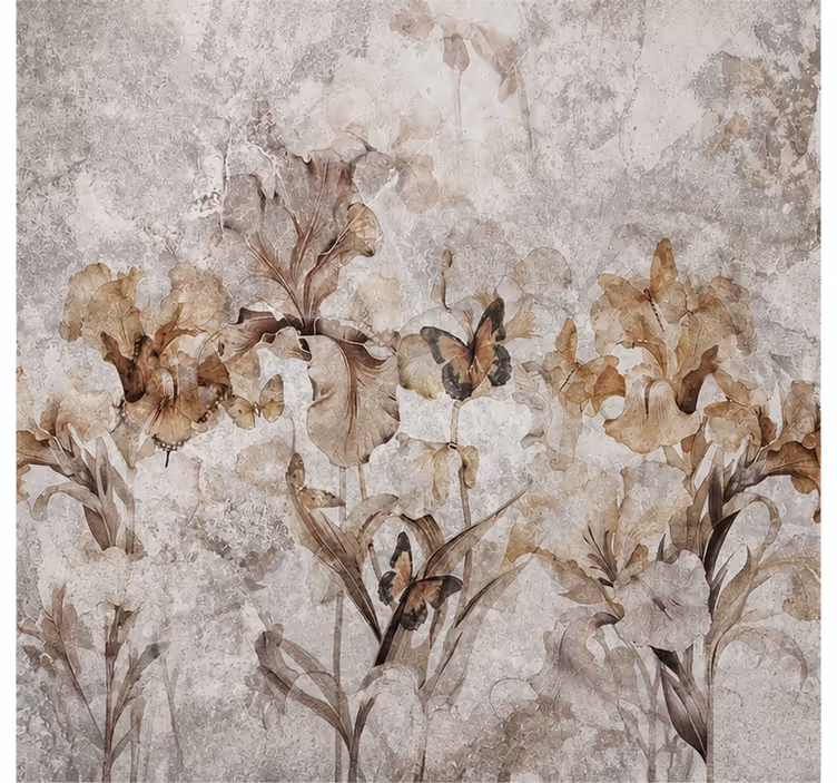 Mural de naturaleza flores otoñales acogedoras - TenVinilo