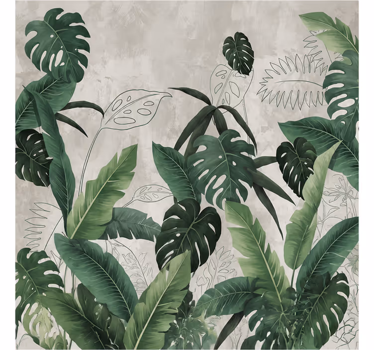Mural de naturaleza hojas de monstera - TenVinilo