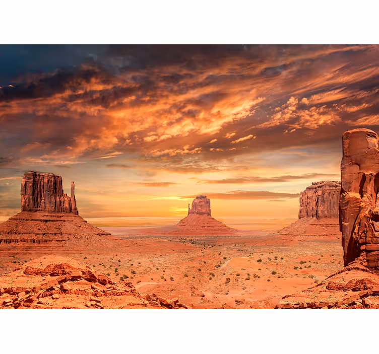 Fotomural desierto con cielo de atardecer - TenVinilo