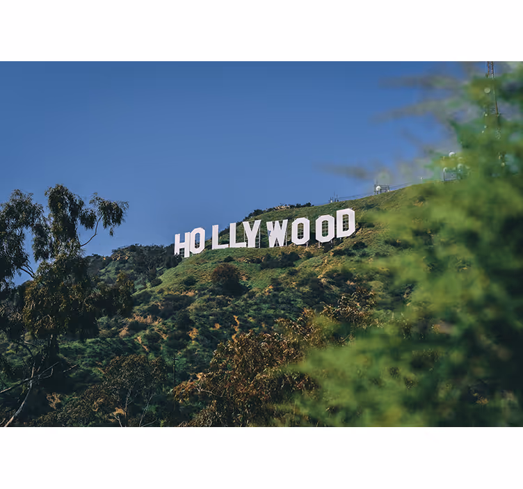 Mural ciudad paisaje del cartel de hollywood - TenVinilo