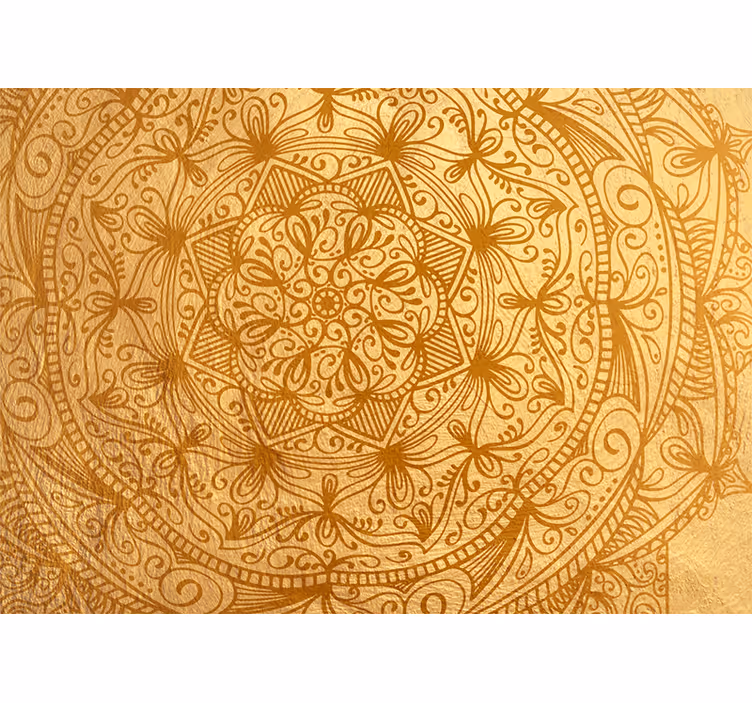 Fotomural Zen mandala dorado para salon - TenVinilo