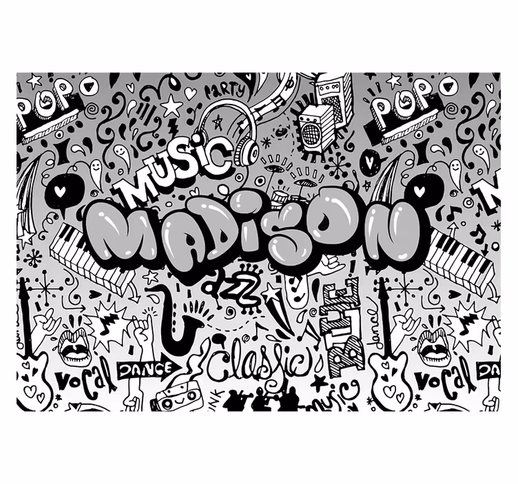 Mural de música diseño temático musical - TenVinilo