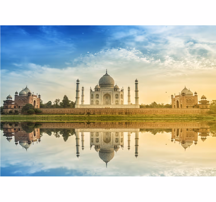 Mural ciudad imagen espejo del taj mahal - TenVinilo